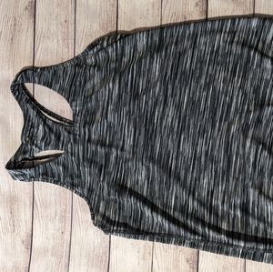 Tek Gear Women's Strappy Racerback Athletic Tanks, Small, Black Space Stripe